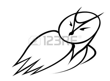 450x332 Flying Owl For Mascot Or Tattoo Design Royalty Free Cliparts