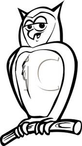 169x300 Outline Of An Owl Sitting On A Branch