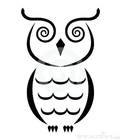 390x450 Owl Outline Drawing
