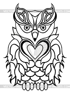 225x300 Serious Owl Outline