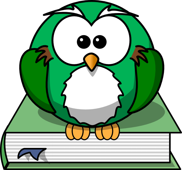 600x560 Owl2 On The Book Clip Art