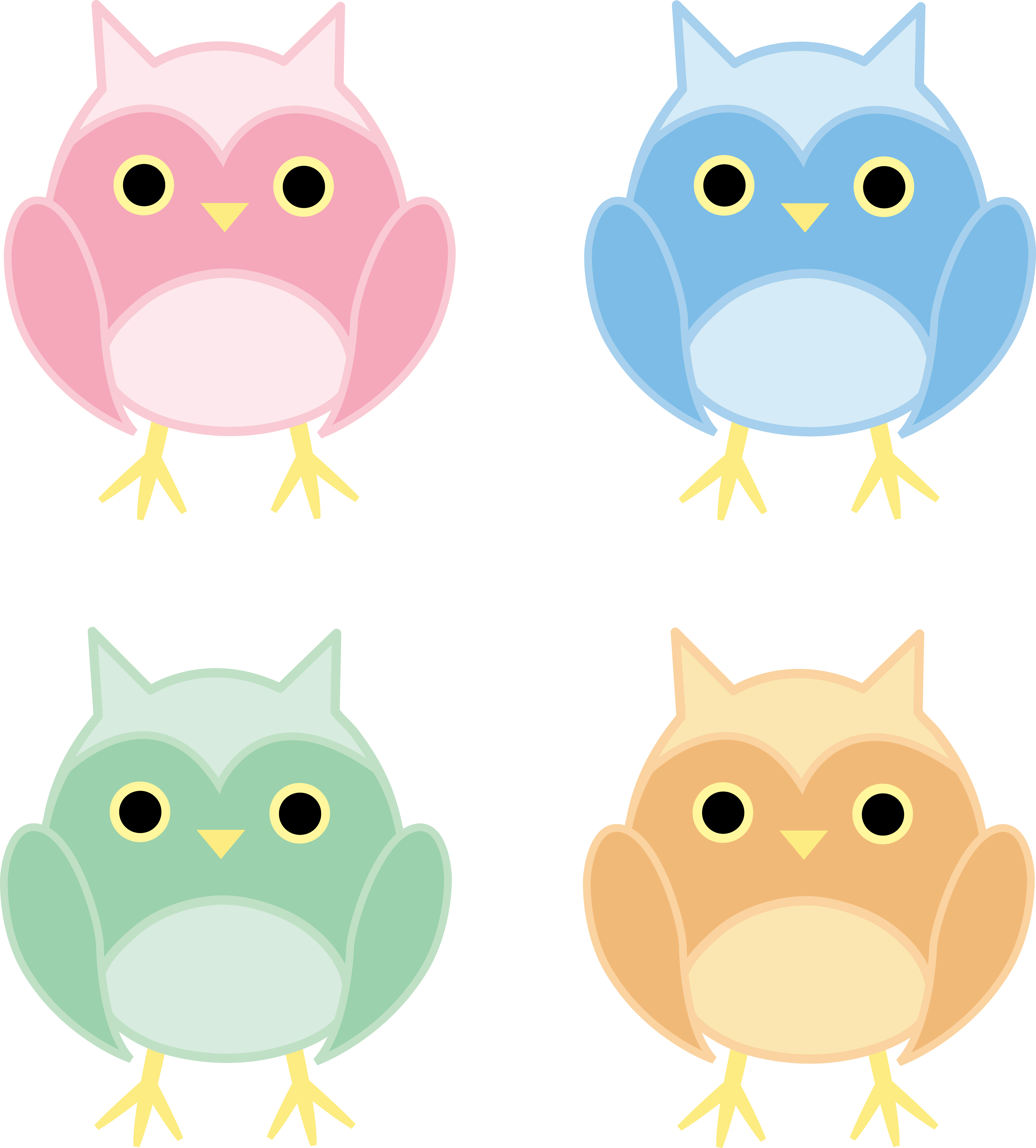 5563x6164 Set Of Four Cute Owls