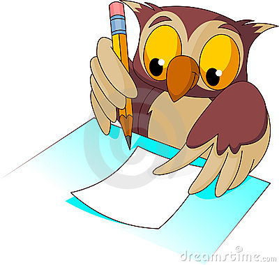 400x380 Owl Clipart Writing
