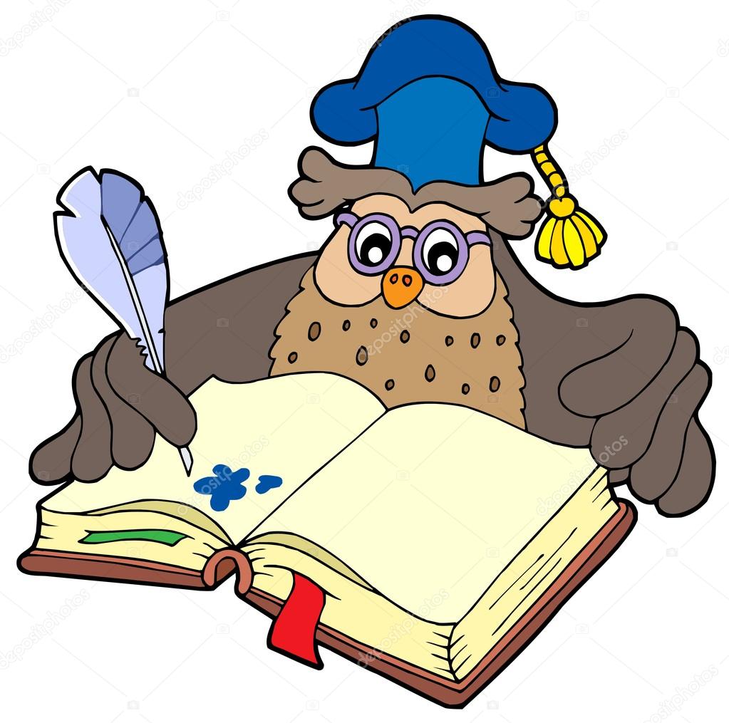 1023x1015 Writing Owl Teacher Stock Vector Clairev