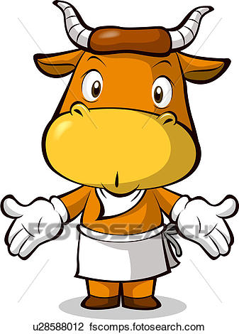 337x470 Clip Art Of Livestock, Character, Food, Restaurant, Business, Ox