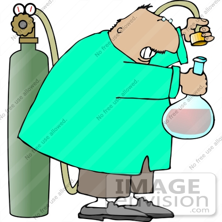 450x450 Scientist Putting Oxygen In His Concoction Clipart