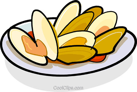 480x324 Clams On A Plate Royalty Free Vector Clip Art Illustration