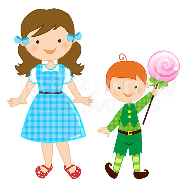 600x600 Just Dorothy And The Munchkins Cute Digital Clipart Wizard