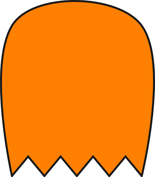 522x594 Orange Pacman Ghost Clip Art