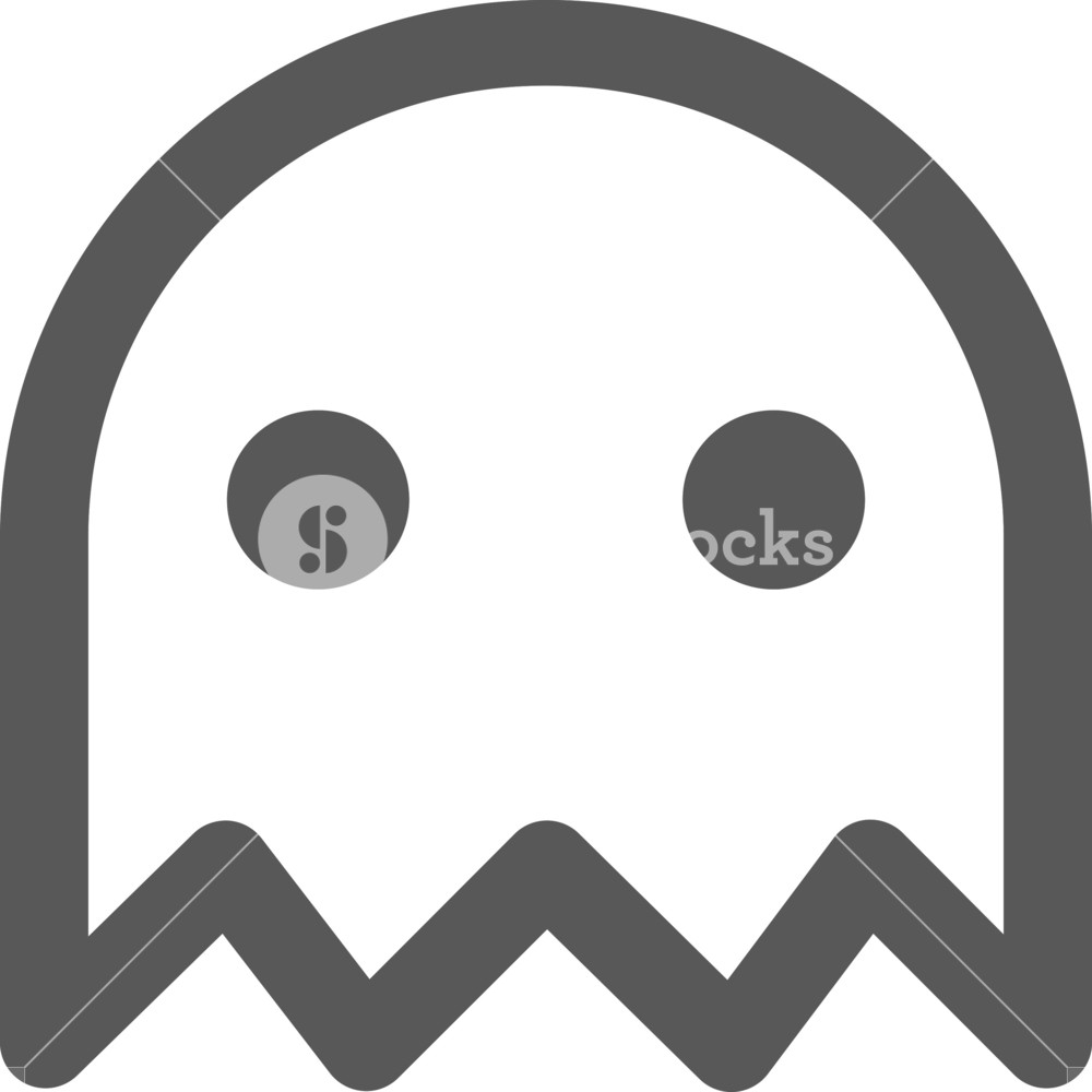 1000x1000 Pac Man Ghost Stroke Icon Royalty Free Stock Image