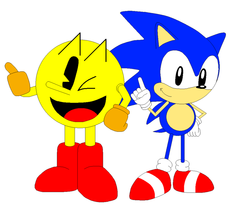 964x829 Pac Man And Sonic (Pixel Art) By Cheezn64x