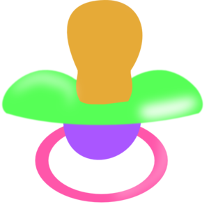 300x300 Green Purple Pink Pacifier Clip Art