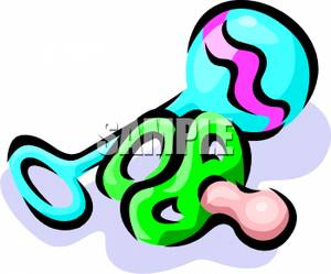 300x249 Ratle And Pacifier Clip Art Image