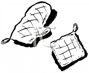 300x248 Oven Mitt And Hot Pad Clipart Picture