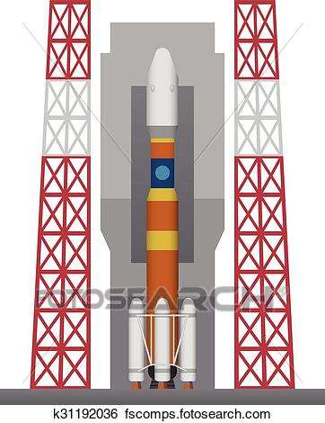 362x470 Clip Art Of Rocket Launch Pad K31192036