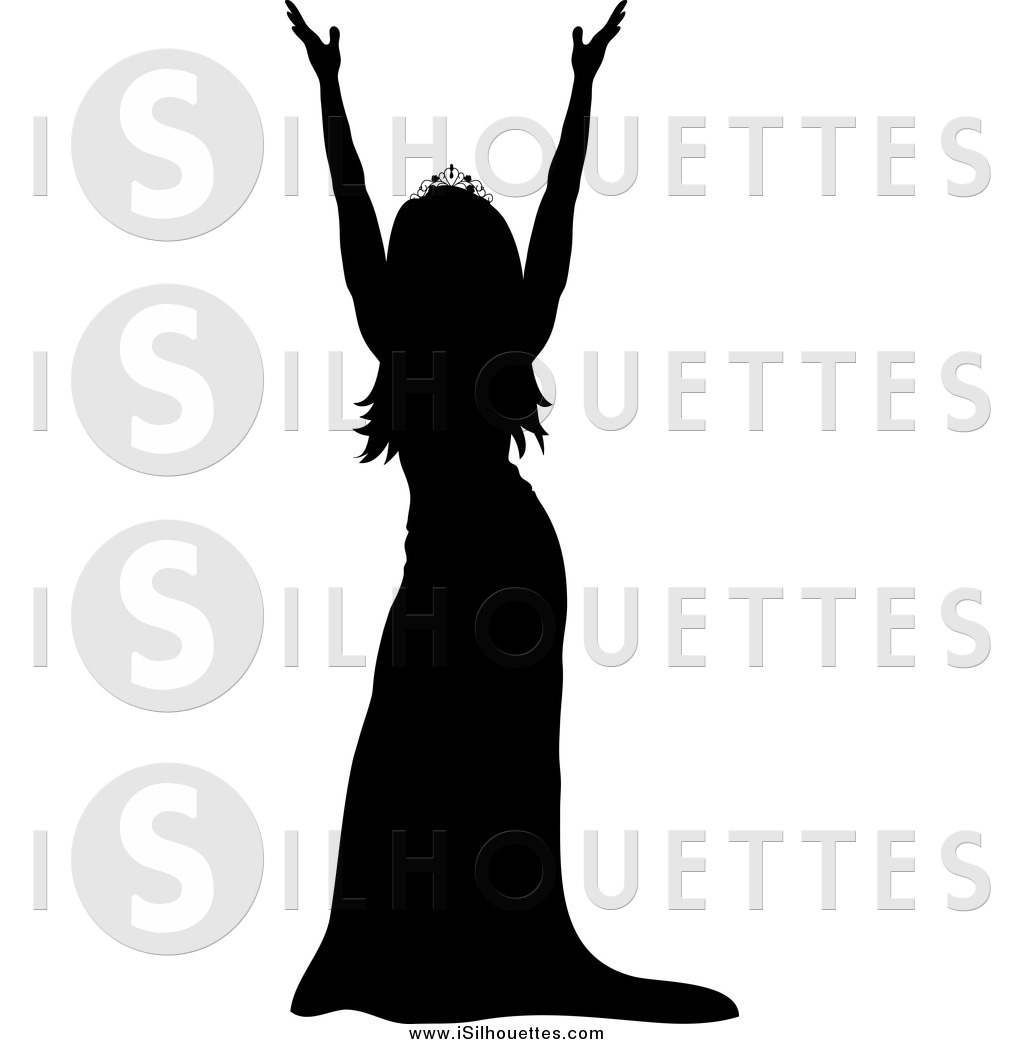1024x1044 Clipart Of A Silhouetted Miss America Pageant Winner Holding Up
