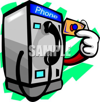 344x350 Cartoon Of A Pay Phone Using A Pre Paid Phone Card