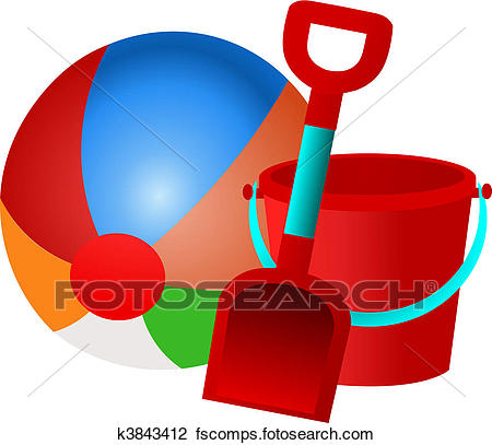450x407 Clipart Of Beach Toys
