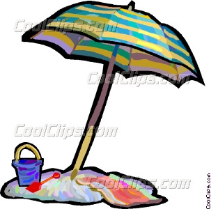 303x300 Beach Umbrella With Pail And Vector Clip Art