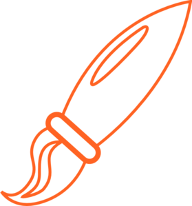 279x299 Paintbrush Orange White Clip Art