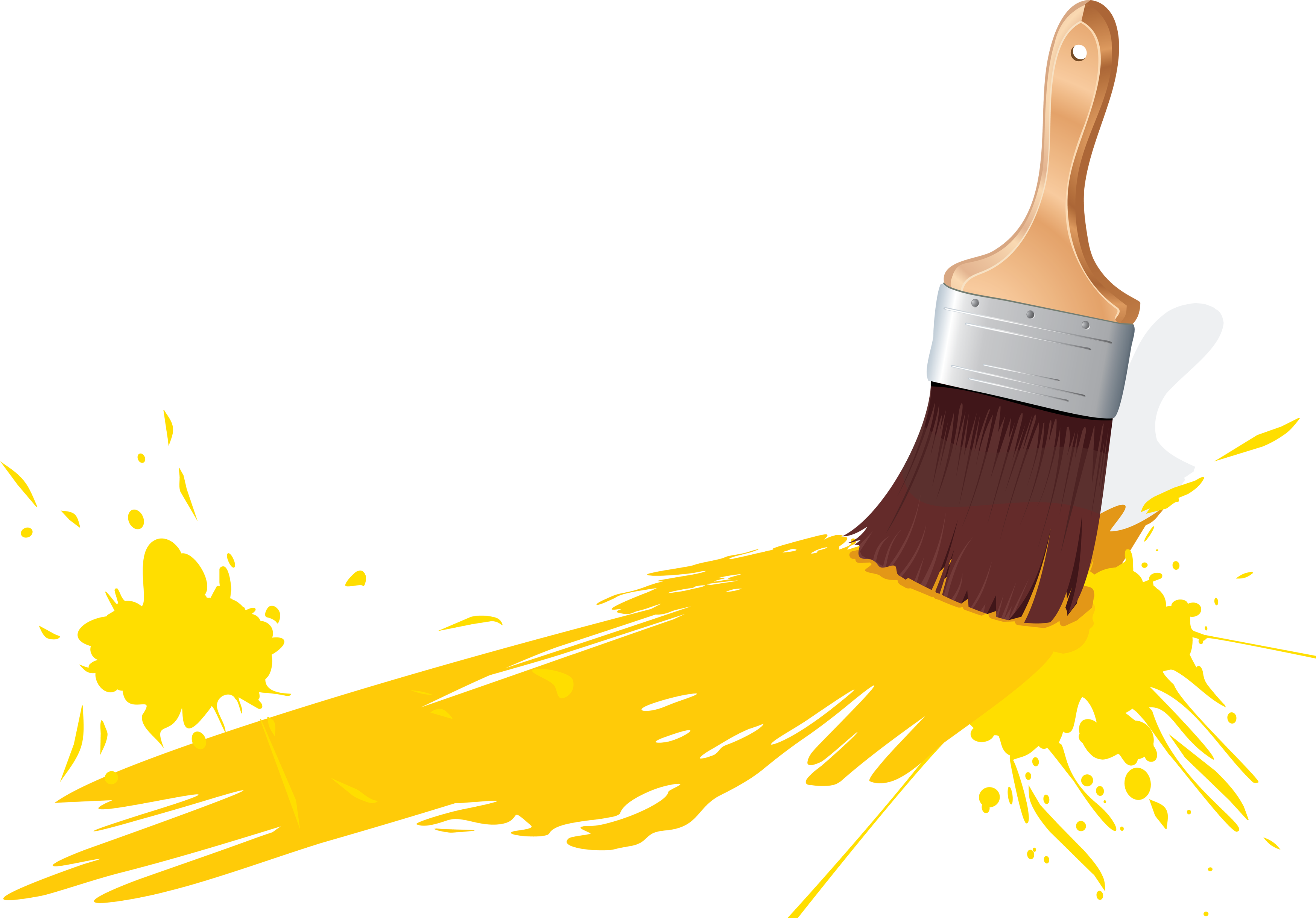 3498x2441 Yellow Clipart Paintbrush