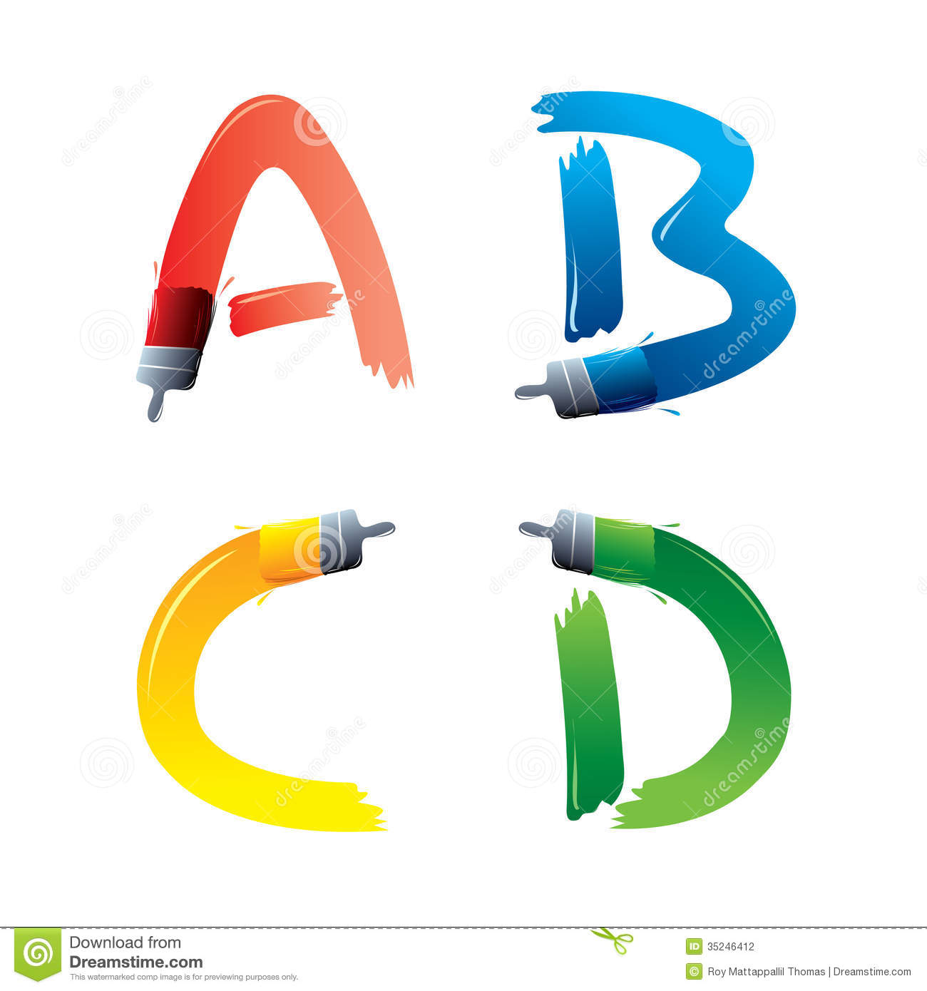 1300x1390 Paint Stroke Letters Clipart