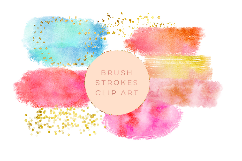 1000x667 Watercolor Glitter Brushes Stroke, Wate Design Bundles