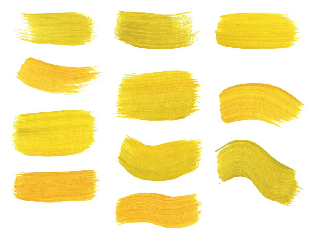 1050x800 11 Yellow Paint Brush Strokes (Png Transparent)