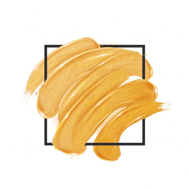 626x626 Gold Brush Strokes Inside A Square Vector Premium Download