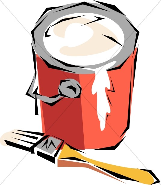 535x612 Brush And Paint Bucket Church Activity Clipart