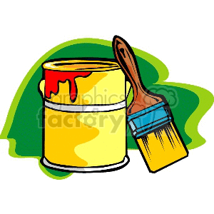 300x300 Royalty Free Paint Brush Bucket 170646 Clip Art Images