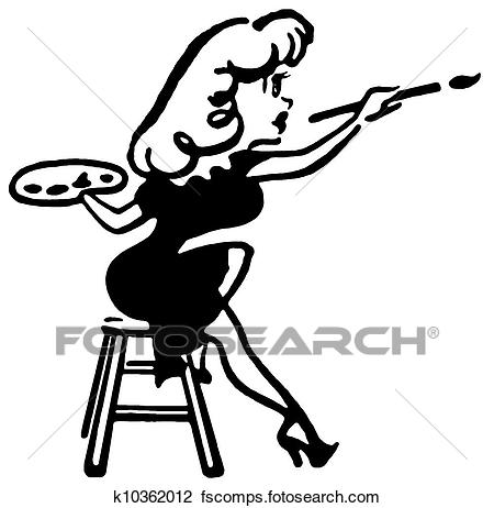 450x462 Clip Art Of A Black And White Version Of A Drawing Of A Woman