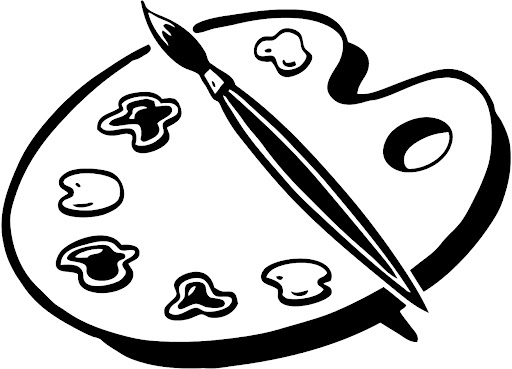 512x369 Palette Clipart Black And White