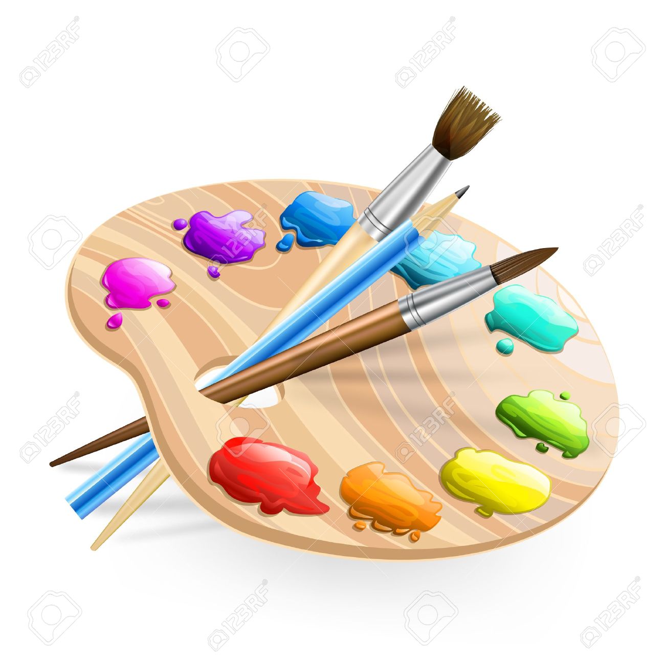 1300x1300 Farbpalette Mit Pinsel Clipart