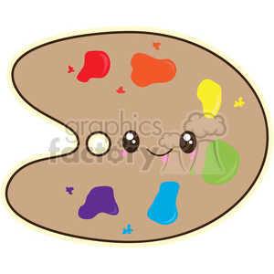 300x300 Royalty Free Cartoon Paint Palette Illustration Clip Art Image