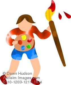 250x300 Illustration Of Little Boy Child Holding Paint Palette And Brush