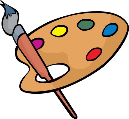 434x400 Paint Brushes And Palette Clip Art