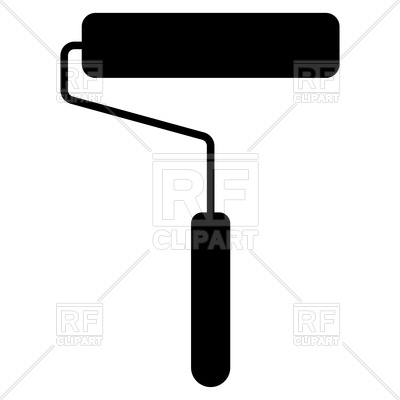 400x400 Paint Roller Black Icon Royalty Free Vector Clip Art Image