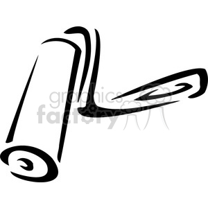 300x300 Royalty Free Black And White Paint Roller 385041 Vector Clip Art