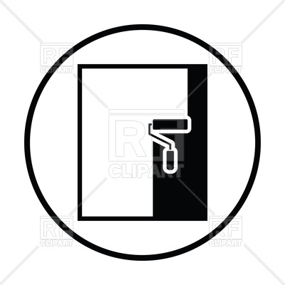 400x400 Wall Painting Icon, Roller, Paint Wall Sign Royalty Free Vector