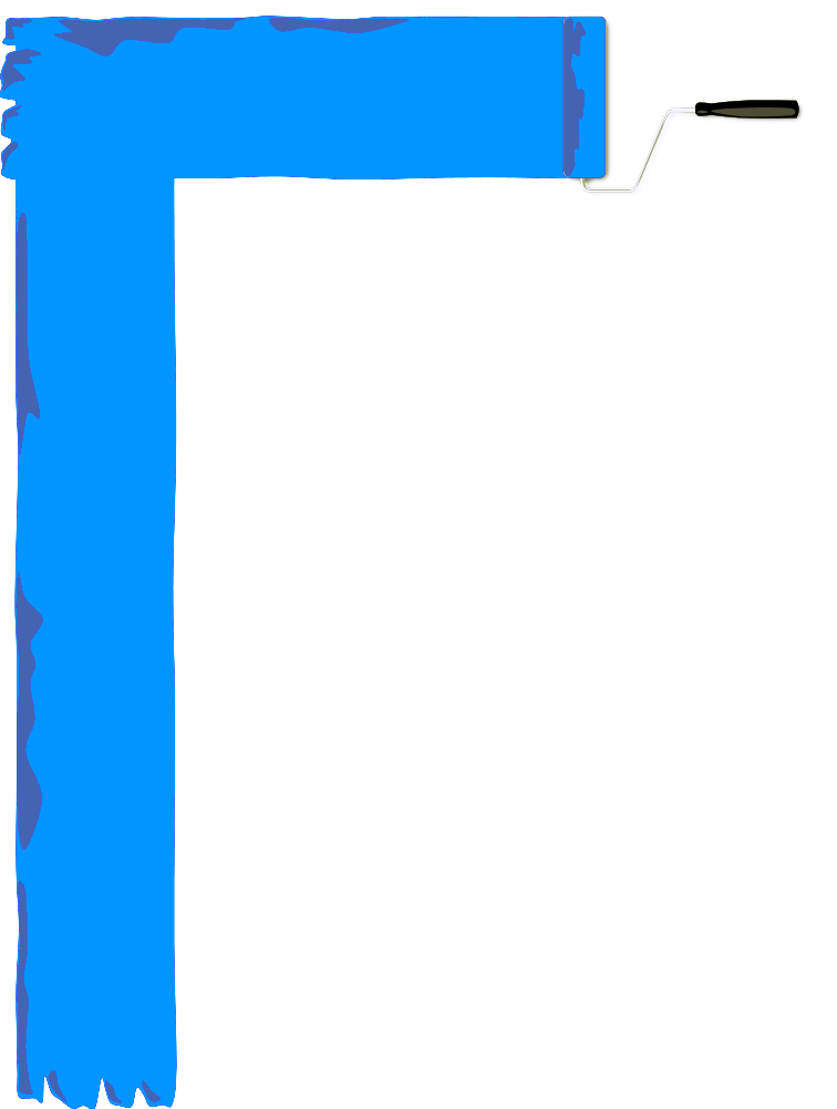 756x1001 Paint Roller Page Border Blue
