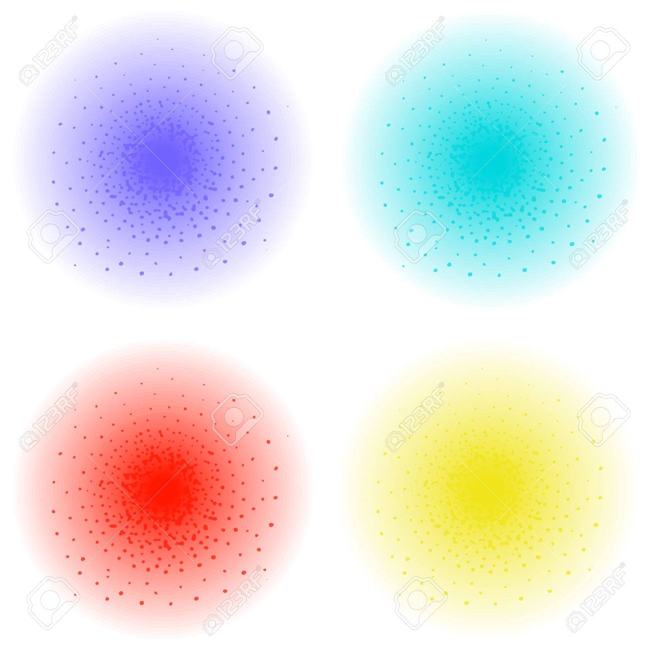 1300x1300 Paint Spray Effect. Purple, Aqua, Red, Yellow Color Splashes