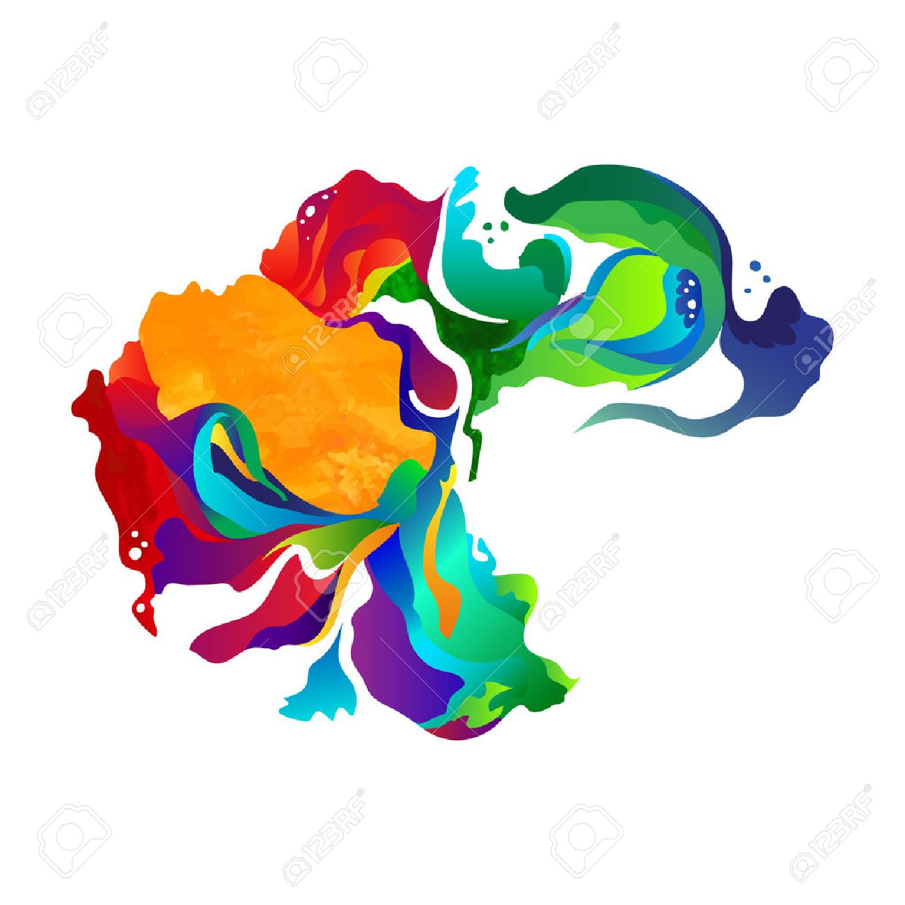 1300x1300 Vector Paint Abstract Background. Colorful Splash Watercolor