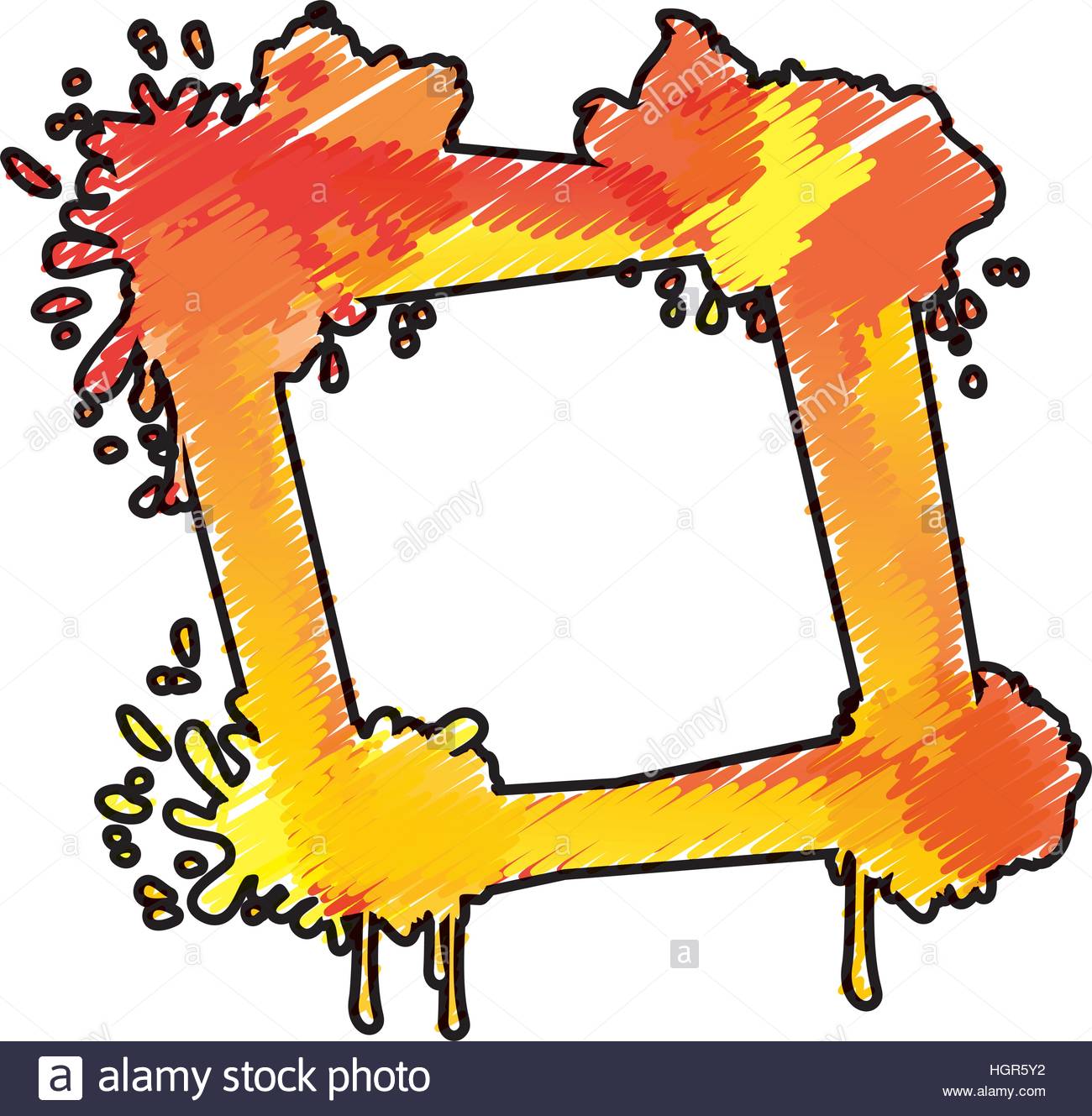1300x1329 Orange And Yellow Paint Splash In Frame Shape Over White