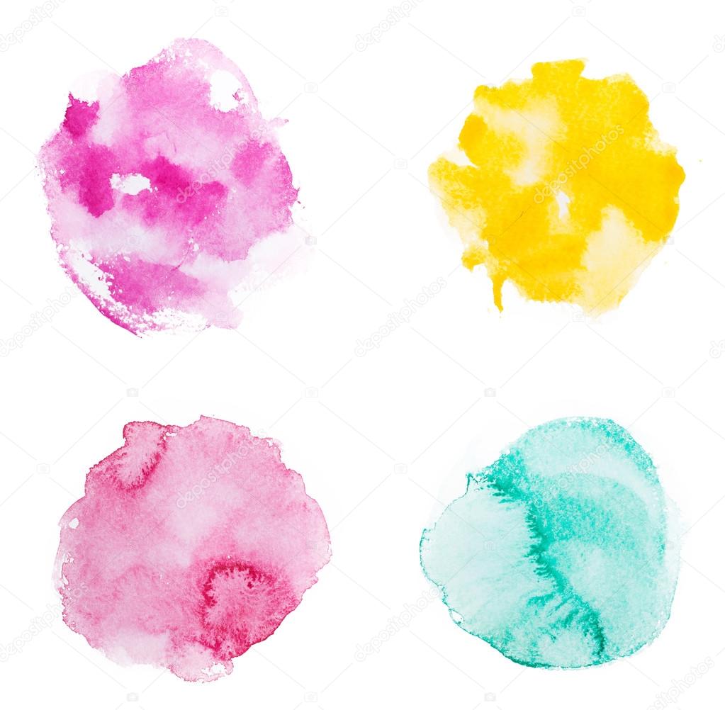1023x1002 Abstract Watercolor Aquarelle Hand Drawn Colorful Shapes Art Paint