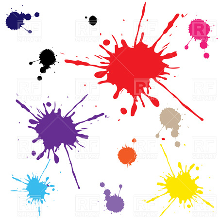 453x453 Colorful Explosion Of Paint Splatter Royalty Free Vector Clip Art