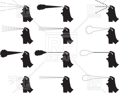 400x312 Pictograms Of Hand Using Spray Can Royalty Free Vector Clip Art