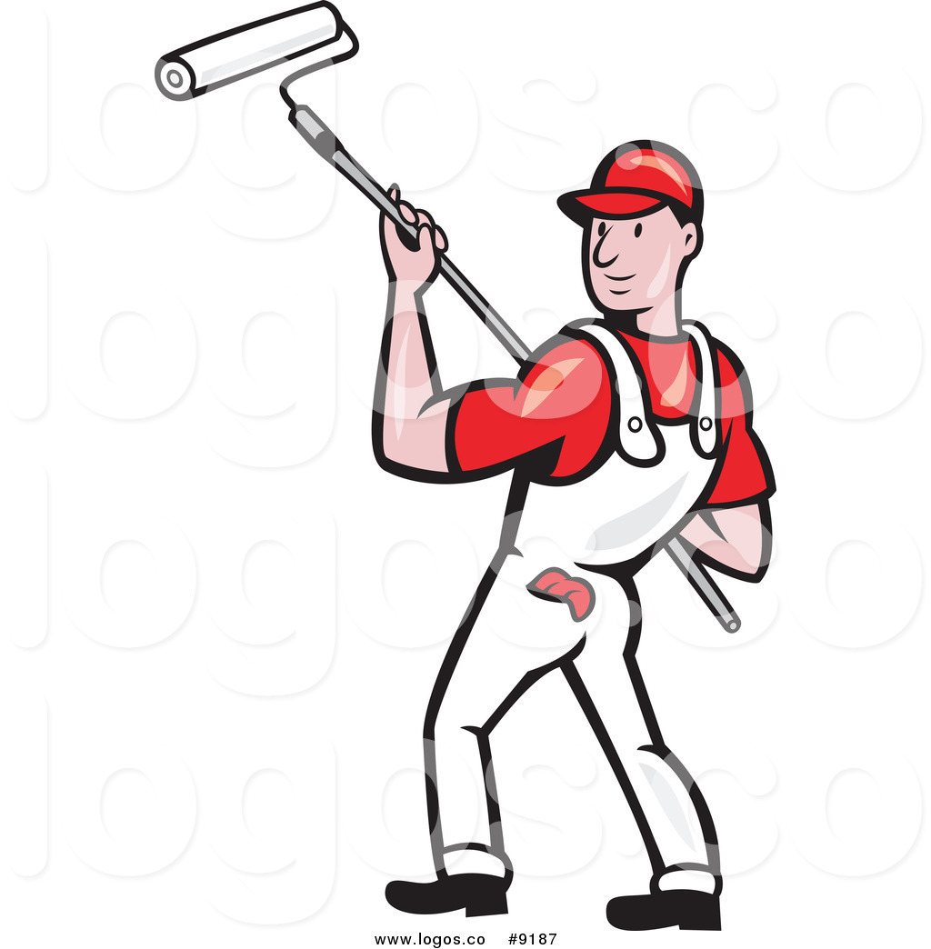 1024x1044 Royalty Free Clip Art Vector Logo Of A House Painter Worker Using