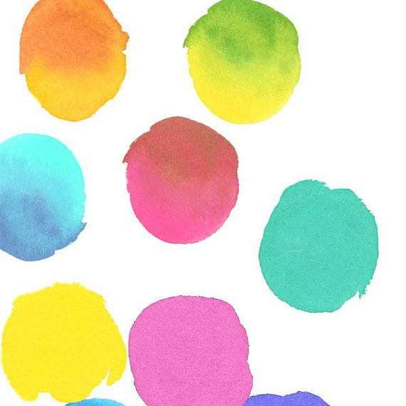 570x570 Watercolor Circular Brush Strokes Clip Art Paint Splatter