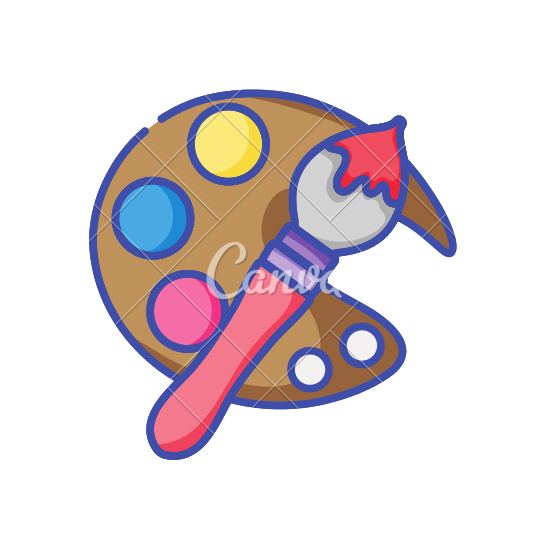 550x550 Female Painter Painting On Canvas